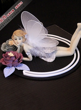 欧式新款车内迷你中控台可爱摆件吊脚娃娃天使花仙子女神车内摆件