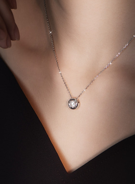 纯银一克拉泡泡项链女简约时尚