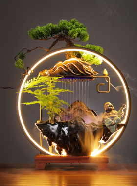 招财流水循环水客厅生财水景观装饰新店业大吉贺礼礼品送礼