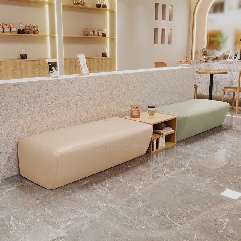 奶茶咖啡甜品店休闲等候区沙发茶几长条形现代沙发椅卡座,淘宝优惠券,粉丝福利购,淘宝优惠卷