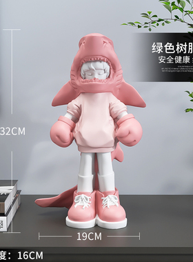 潮玩卡通男孩摆件客厅玄关酒柜办公室桌面工艺品儿童房卧室装饰品