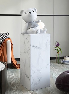 熊公仔落地大型摆件轻奢大理石摆设品客厅沙O发旁装饰玄关乔迁新