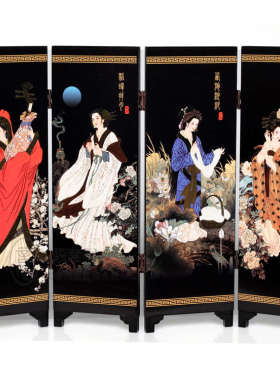 出差4创意木质漆画节日礼品商务屏风屏风页小公关摆件昆曲交流