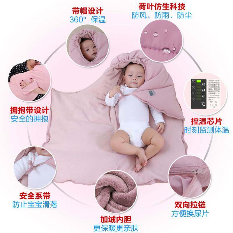 羽绒抱被新生婴儿睡袋秋冬加厚棉服宝宝防惊跳新生儿防踢抱被外出,淘宝优惠券,粉丝福利购,淘宝优惠卷