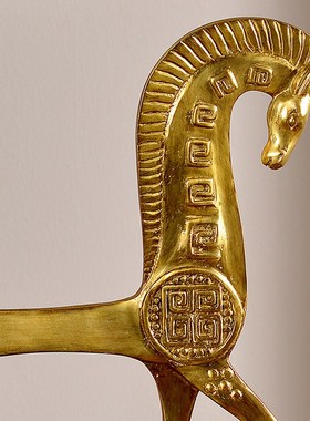 美式欧式抽象纯铜马摆件 软装设计别墅样板房客厅家居饰品摆设