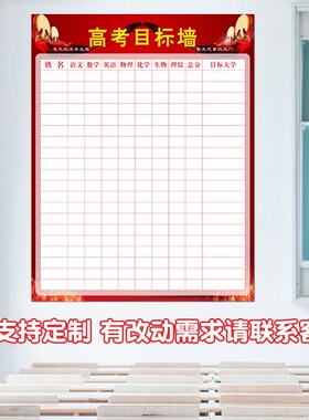 大学目标墙贴纸初中高中分数表学生高考中考班级管理文化布置墙贴