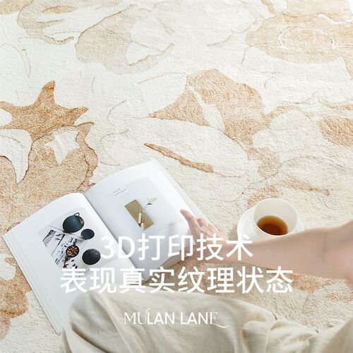 AOVOC 原木风卧室床边毯高级感床前客厅沙发茶几毯长条加厚地垫 - 图2