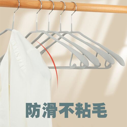 家用无痕宽肩衣架哑光大衣架西服架防滑干湿两用衣撑不鼓包不粘毛 - 图0