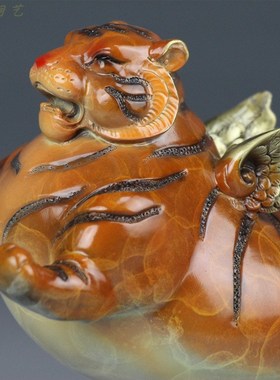 铜老虎摆件办公室飞虎铜工艺品虎虎生威乔迁新居日常送礼生肖虎