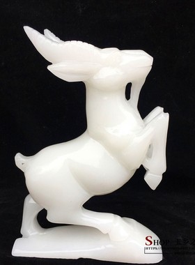天然白玉生肖羊摆件玉石雕刻家居客厅办公室工艺品装饰品礼品摆设