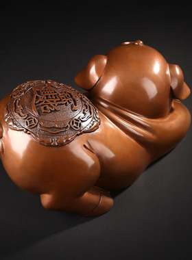 紫铜猪摆件招财猪铜工艺品装饰品客厅办公室桌面摆设开业礼品