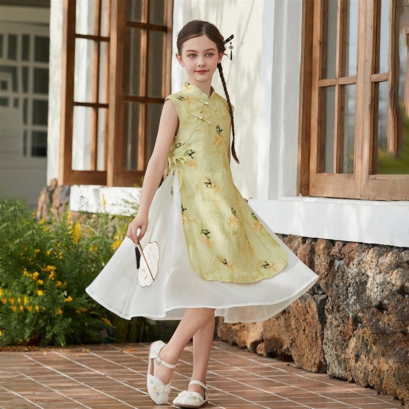 汉服女童夏装2024新款旗袍儿童夏季唐装新中式国风连衣裙,淘宝优惠券,粉丝福利购,淘宝优惠卷