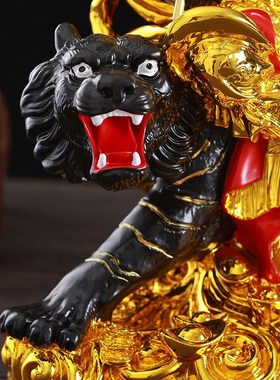 赵公明武财神骑虎招财摆件家用供奉开业乔迁礼品树脂浮雕佛像