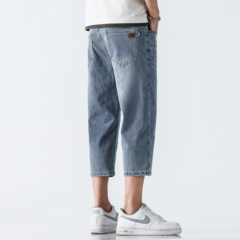 夏季薄款b牛仔短裤男直筒宽松七分裤子男士休闲百搭中裤男款潮夏,淘宝优惠券,粉丝福利购,淘宝优惠卷