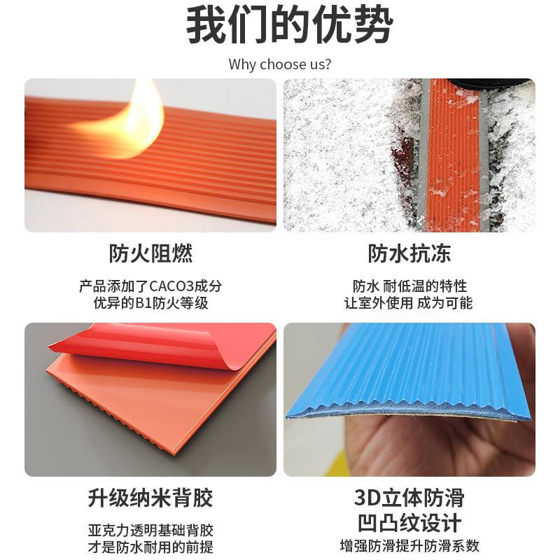 防滑贴片地面封边耐磨压条地板压边家用pvc地砖楼梯台阶贴收边条 - 图3