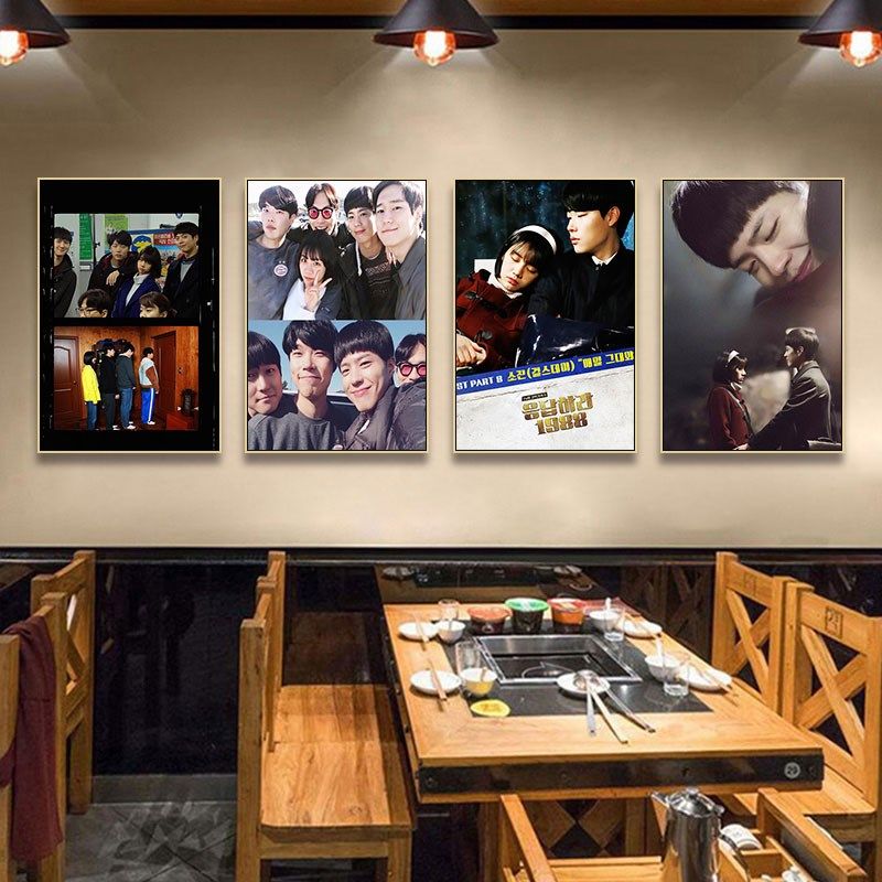 请回答9全家福挂画韩国电影海报装饰画韩餐店韩国烤肉店壁画,淘宝优惠券,粉丝福利购,淘宝优惠卷