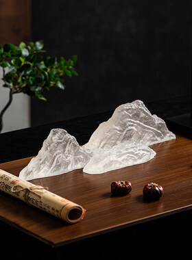 新石头假山艺术茶室软装饰品办公室书桌工艺品