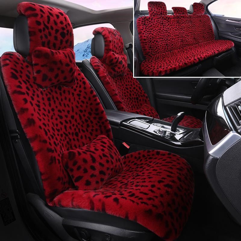 汽车坐垫冬季毛绒新款豹纹大连体加厚保暖仿兔毛羊毛通用车座垫,淘宝优惠券,粉丝福利购,淘宝优惠卷
