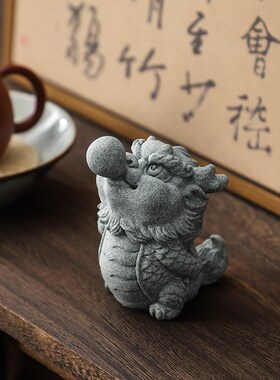 新中式创意泡泡龙家居桌面装饰治愈系摆件茶宠鱼缸造景工艺品礼品