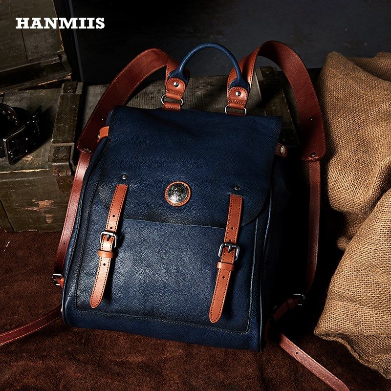 学院派2023柔软头层牛皮大容量双肩包旅行袋包全真皮男士背包书包,淘宝优惠券,粉丝福利购,淘宝优惠卷