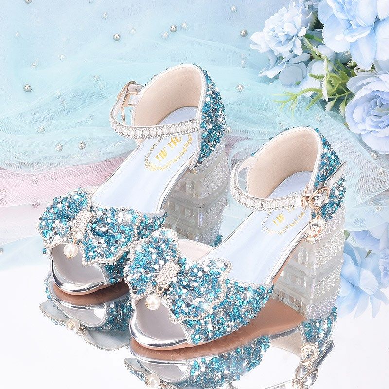 女童高跟鞋新款儿童鞋公主水晶凉鞋走秀演出礼服鞋软底网红模特鞋,淘宝优惠券,粉丝福利购,淘宝优惠卷