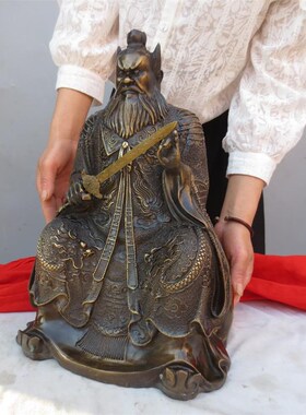 张天师精工张祖师纯黄铜摆件室内家用张陵祖师供奉神像摆放工艺品