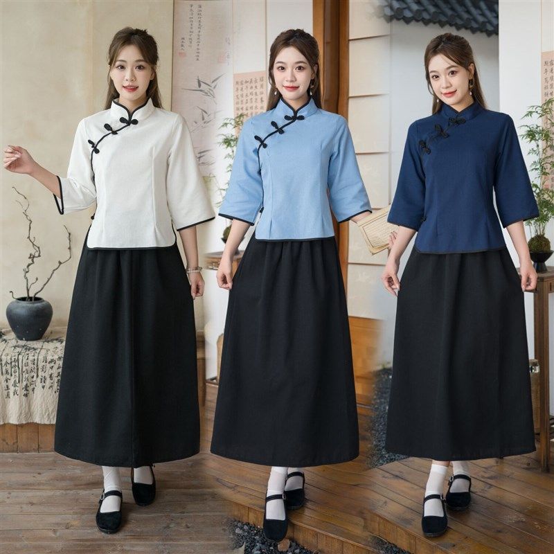 民国学生装女五四青年装儿童民国风女装中山装男舞台表演合唱服装,淘宝优惠券,粉丝福利购,淘宝优惠卷