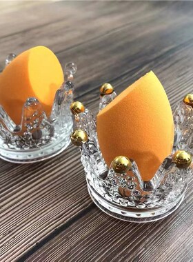 复古欧式玻璃皇冠烛台装饰品桌面摆件水晶迷你菸灰缸饰品收纳