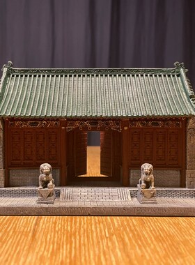 明清王府大门微缩模型摆件1/60车模人偶场景搭配酒店软装鱼缸造景