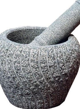 复古老青石捣蒜器原石切割一体成型老物件家用研磨石臼蒜臼天然石