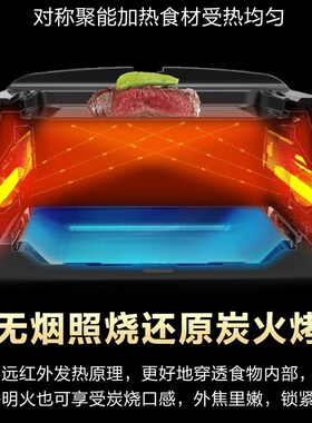 迪泰隆韩式家用室内无烟烧烤炉电烤炉烤架烤肉盘照烧炉烤肉串