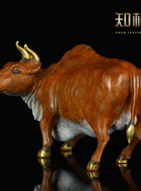 纯黄铜五牛图工艺品铜牛家居客厅铜摆件办公室装饰品金牛财牛礼品