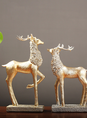 欧式麋鹿摆件 家居饰品 客厅电视柜酒柜样板房 玄关装饰品摆设