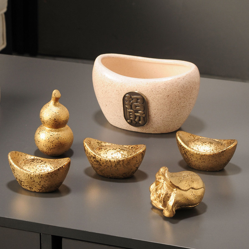 新中式聚宝盆摆件陶瓷家用客厅玄关酒柜办公室装饰品公司开业礼品,淘宝优惠券,粉丝福利购,淘宝优惠卷