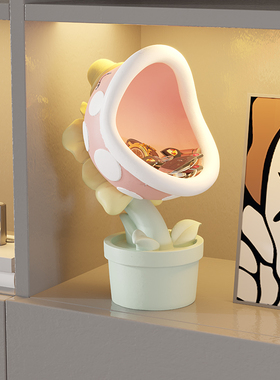 卡通大嘴花客厅桌面玄关入户进门口钥匙收纳新家装饰品食人花摆件