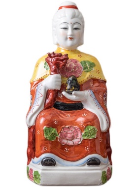 陶瓷女娲娘娘佛像菩萨女娲补天观音菩萨神像居家供奉摆件