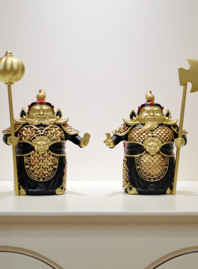 新中式门神摆件玄关酒柜办公室家居装饰护宅书房客厅复古高端茶室