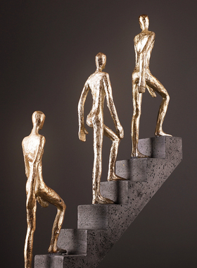 北欧轻奢走楼梯人物装饰摆件家居客厅办公室酒架柜抽象艺术品摆设