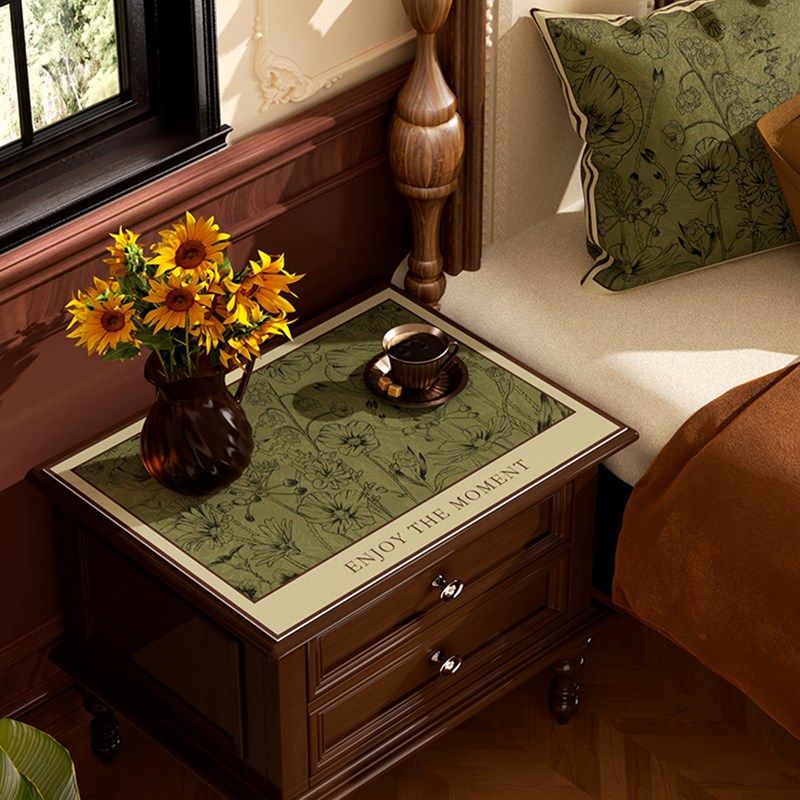 法式复古床头柜保护垫防水防尘免洗桌子遮盖布皮革桌布洗衣机冰箱,淘宝优惠券,粉丝福利购,淘宝优惠卷