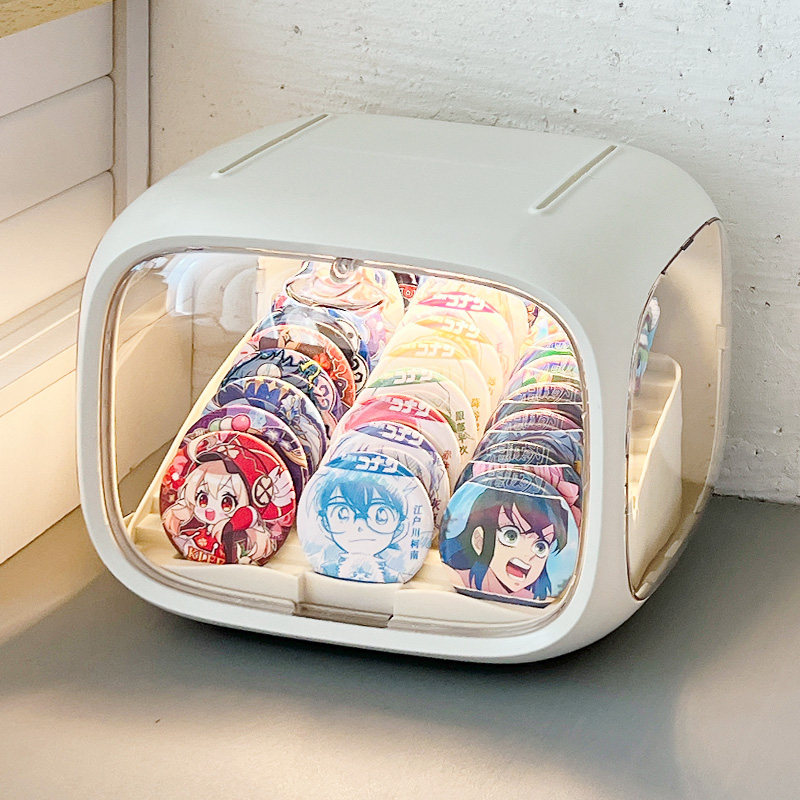 吧唧手办亚克力防尘桌面收纳盒泡泡玛特lookup娃屋太空舱徽章谷子 - 图0