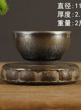 山西古建筑石雕青石花瓣月饼多棱隔热杯垫壶承石头小摆件底座