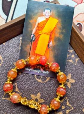 泰国佛系牌手链龙婆马哈希拉龙婆济公貔貅手链男女情侣经文手环真