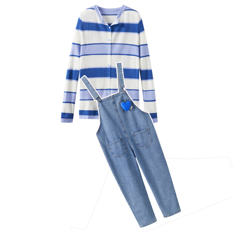 孕妇秋装套装时尚款大码孕妇装春秋款牛仔背带裤子秋季两件套上衣,淘宝优惠券,粉丝福利购,淘宝优惠卷