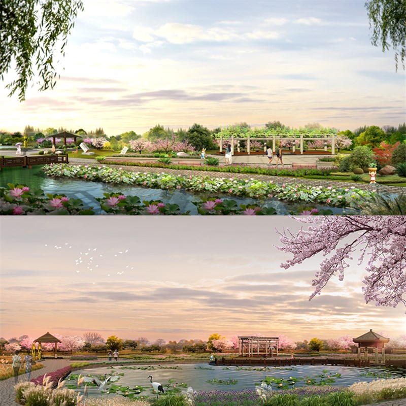 3D建筑景观园林绿化厂房室外鸟瞰施工效果图文本汇报方案制作设计 - 图3