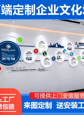 企业简介发展历程创意装饰办公室背景墙面设计公司形象墙