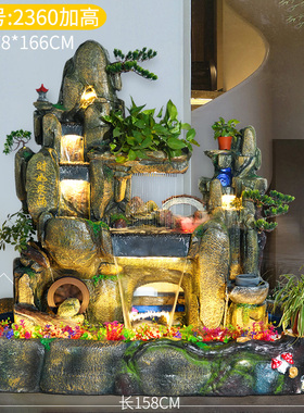 假山流水喷泉摆件庭院水景u装饰景观布置户外鱼池循环水瀑布造景