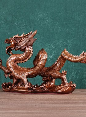 紫铜龙摆件铜生肖龙龙形五u爪工艺品办公室纯家居青龙汉龙装饰摆