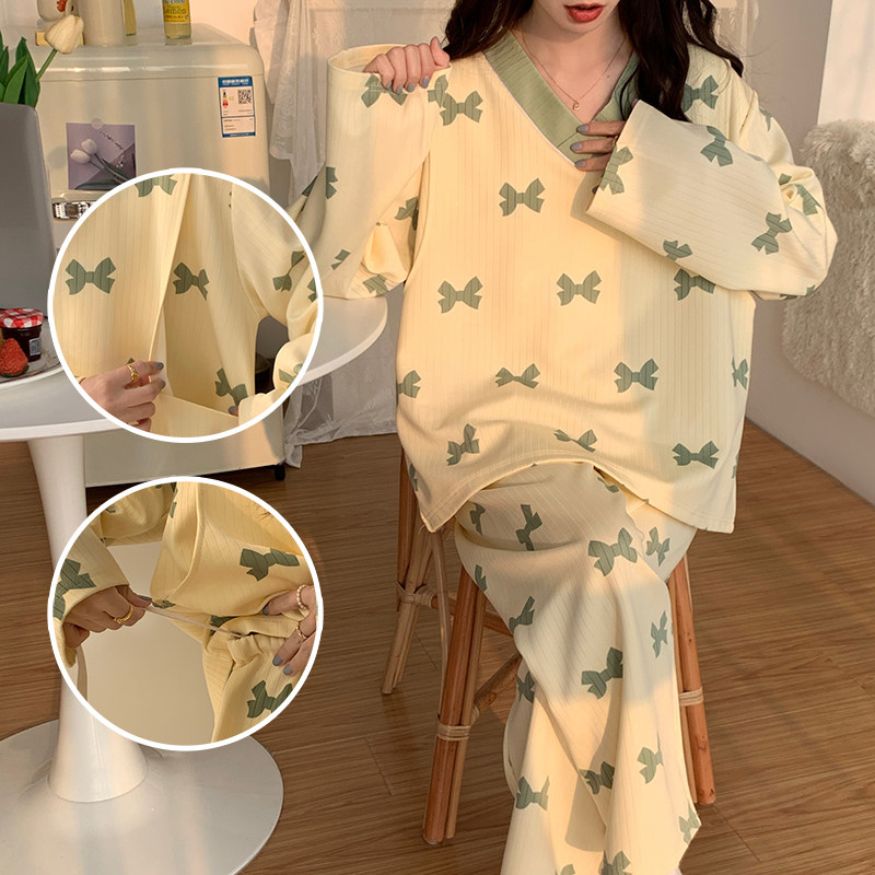 新款大码200斤长袖月子服夏天产后哺乳睡衣夏季300斤宽松孕妇套装,淘宝优惠券,粉丝福利购,淘宝优惠卷