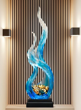 轻奢玄关摆件g风生水起进门客厅旺宅大件电视柜壁龛高级感软装饰