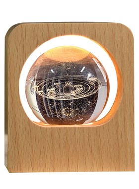 创意圣诞礼物实用k发光水晶球夜灯桌面装饰摆件男生日礼物女生闺